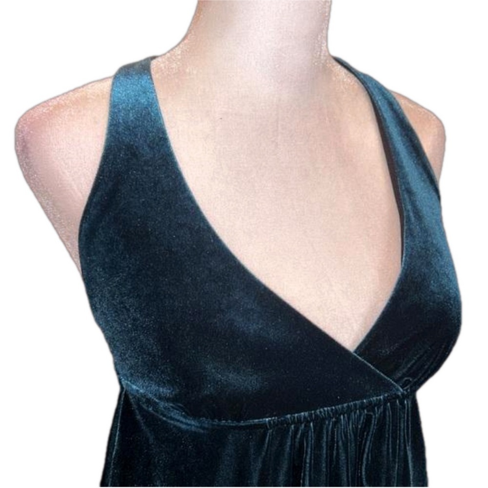 ZERO Brand Dark Green Velvet Halter Tank Top Size S - Picture 4 of 8